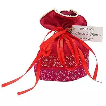 20 свадебных мешочков из мешковины, маленькие деревенские мешочки из мешковины с персонализированными бирками, мешочки-подарки на вечеринке с завязками 4 x 6,5 20 Bags красный