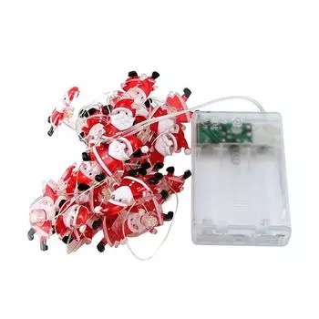 20 светодиодных рождественских огней на батарейках, Снеговик, Дед Мороз, Леденец, Рождественская елка, Домашний декор, 2 м