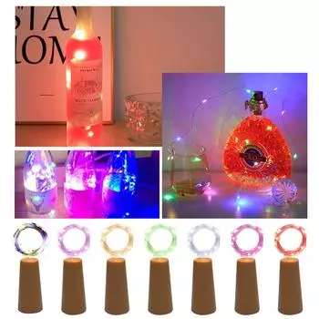 20 светодиодных светильников в форме пробки для бутылок вина One Size синий