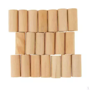 20 трубчатых блоков с отверстиями — необработанные цилиндры из цельного дерева для поделок и строительства 20x25mm