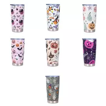 20 унций Изолированная кружка для кофе из нержавеющей стали, термокружка для путешествий, двойная стенка, вакуумная, с трубочкой для мужчин и женщин, холодный горячий кофе One Size