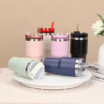 20 унций термокружка для путешествий с трубочкой 304 нержавеющая сталь термокружка для воды термокружка для кофе в машине для кемпинга походов пикника белый