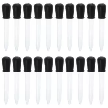 20 упаковок прозрачных пластиковых пипеток для переноса жидкости, силиконовые капельницы, 5 мл глазных капельниц, эфирное масло