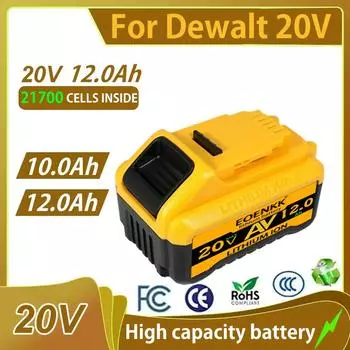 20 В 12 Ач 10 Ач DCB203 литиевая батарея для замены DeWalt 18 В 20 В 21 В olt Max DCB112 DCB184 DCB200 DCB180DCB181DCB182 DCB201 фиолетовый