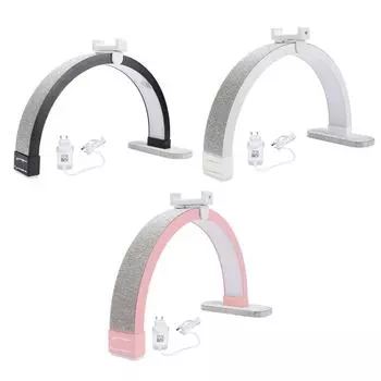 20 Вт 16 дюймов Полумесяц Настольная лампа для ногтей 3200 до 5600 К Сенсорное управление Плавная регулировка яркости Стразы Nail T Black