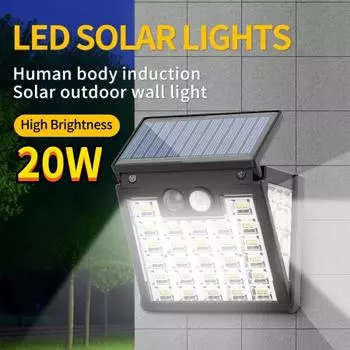 20 Вт светодиодные настенные светильники уличные солнечные лампы с датчиком движения солнечные батареи уличный декор для сада уличный двор водонепроницаемый настенный светильник 10W