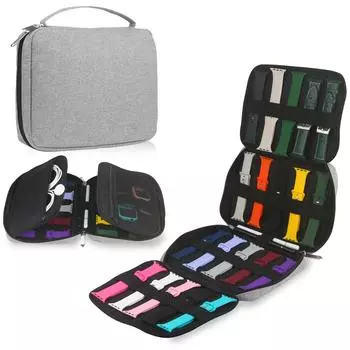 20 Watch Bands Storage Bag,Watch Band Organizer Bag Carrying Case Travel Watch Straps Bag Pouch Compatible with Apple Watch Band чёрный