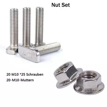 20 винтов с молотковой головкой M10 X 25 мм + 20 гаек A2 20pcs M10*25 screws+20pcs M10 nuts