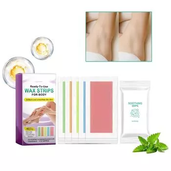 20 восковых полосок для удаления волос для летней депиляции, двухсторонняя бумага с холодным воском для ног, тела, лица, полезная 3 мл One Size
