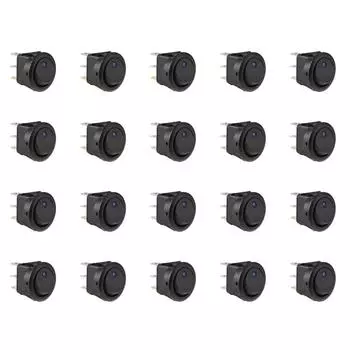 20A 12V 3 Pin Car Auto Boat On Off Round Dot LED Rocker Toggle Switch(Blue)