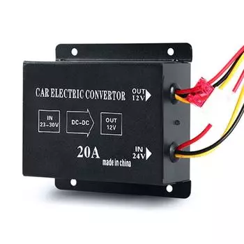 20A DC 24V в 12V преобразователь питания 6 проводов Электрический инвертор Понижающий трансформатор для автомобильной стереосистемы сабвуфера CHINA