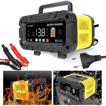 20A высокомощный светодиодный дисплей интеллектуальный импульсный ремонт зарядка аккумулятора для мотоцикла внедорожника грузовик умный автомобиль зарядное устройство многофункциональное 12 В 24 В EU