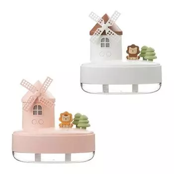 20cc 650 мл Замок ветряной мельницы с двойной насадкой Беспроводные увлажнители воздуха Легкая музыкальная шкатулка Портативные ароматические диффузоры эфирного масла Pink