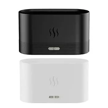 20cc Многофункциональный увлажнитель воздуха для спальни Прохладный увлажнитель тумана Настольный декор с пламенем Black