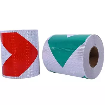20cm*5m Arrow Reflective Hazard Safety Warning Caution Tape Waterproof Reflector Adhesive Sticker For Motorcycle Trailer Vehicle