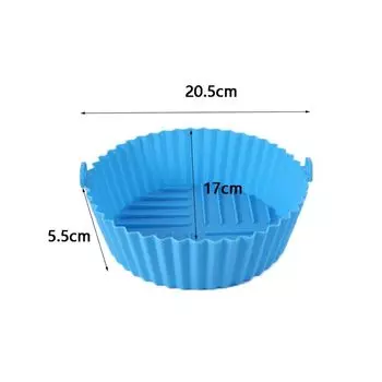 20cm Air Fryers Oven Baking Tray Reusable Silicone Non-Stick Round Baking Pan Microwave Pads Airfryer Pan Liner Cake Mold