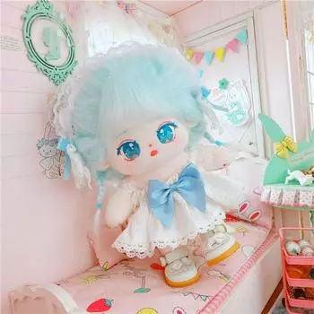 20 см хлопковая кукла с синими волосами Baby Friends Idol Star Dolls милые мягкие плюшевые игрушки куклы плюшевые игрушки фанаты коллекция подарков One Size