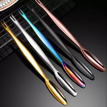 20cm Crab Seafood Forks Lobster Picks Tools Steel Fork Stainless Crackers Tool Spoon Eating Leg Nutshellfish Set Pick Eatting серебряный