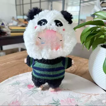 20cm Doll Sweater for Plush Toys, DIY Fashion Outfits Stuffed Animals Dark green stripes
