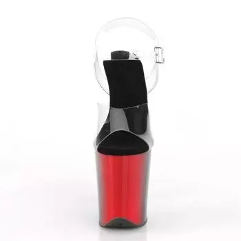 20Cm half red half black waterproof table high heels sandals/high heels 34