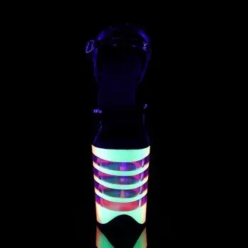 20Cm hate day high transparent stripe color fluorescent waterproof table high heel sandals 34 чёрный
