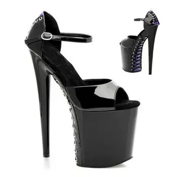 20Cm high-heeled sandals, women s 10cm water table, sandals with straps at the back 34 красный