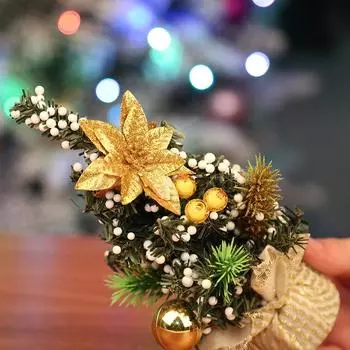 20cm Mini Christmas Mini Desk Christmas Children Tree Doll Toy Decoration Bedroom Office Home Home Christmas Tree Decorations 20cm красный