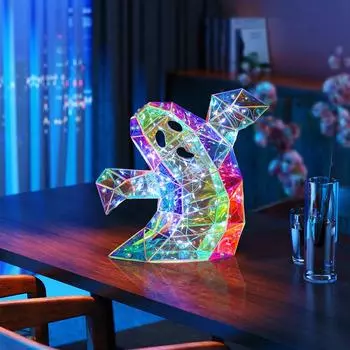 20cm Prismatic Iridescent Spookys Ghosts Hand-Made Pet Lights-Up Ghosts Ornament Large Iridescent Ghosts Decorations For Holiday 1pcs