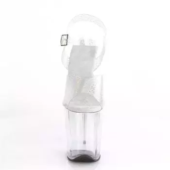 20Cm transparent waterproof table high heels transparent crack upper sandals/shoes 34 белый