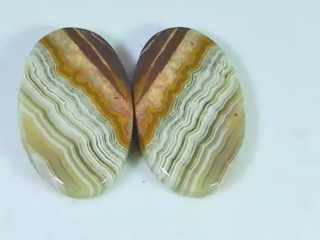 20Cts. Агат AAA Crazy Lace (13X23X02 мм каждый) Пара овальных кабошонов SK-3083