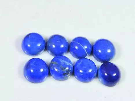 20Cts Natural Blue Lapis Lazuli Round Cabochon Loose Gemstone 8Pcs Lot 8X8MM RQ-1872