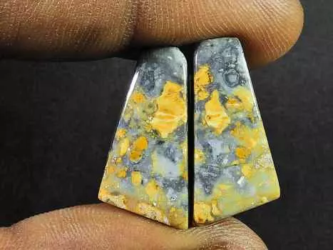 20Cts. Natural Maligano Jasper (11mm X 22mm each) Fancy Cabochon Match Pair SK-2787