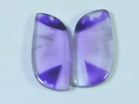 20Cts. Натуральный аметист (12X27X2мм каждый) Пара кабошонов из хрусталя Fancy SK-3092