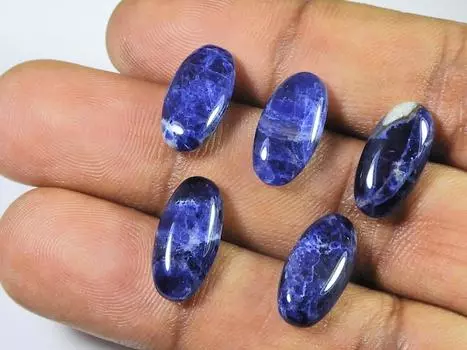 20Cts. Натуральный синий содалит овальный кабошон драгоценный камень россыпью 05 шт. лот 08X16MM RQ-1977