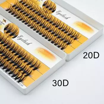 20D/30D отдельные пучки ресниц, 60 пучков/коробка, наращивание ресниц, накладные ресницы из натуральной норки, инструменты для макияжа, ресницы C&0.07mm&8mm