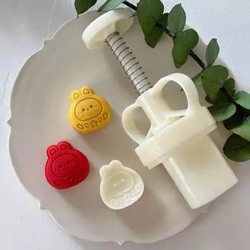 20g Bunny Shape Mooncake Moulds Mooncake Molds Mooncake Stamps Hand Pressure Plastic Material Kitchen Baking Accessories белый