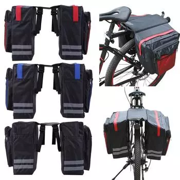 20L MTB Bicycle Carrier Bag Waterproof Double Side Pannier Bag Bicycle Luggage Pannier Bike Rack Rear Seat Bag Bike Accessories синий