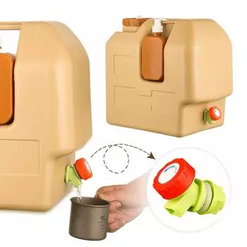 20L Portable Camping Water Jug with Spigot and Soap Dispenser Water Tank Water Storage Carrier for Camping Fishing Picnic Hiking жёлтый