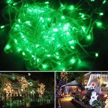 20M 200 светодиодных зеленых гирлянд для рождественской феи, водонепроницаемые, 220 В, ЕС