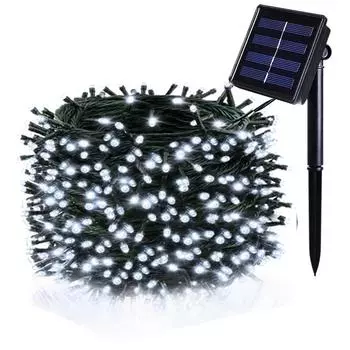 20M 30M 50M 100M Рождественская солнечная гирлянда уличная рождественская гирлянда солнечная гирлянда для сада патио забор декор 12M 100LEDS синий
