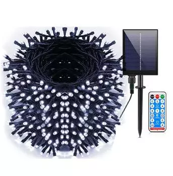 20M 50M 100M Solar Outdoor Solar String Lights With Remote Waterproof Solar Twinkle Fairy Light String Solar Garland Light 12M 100LEDS теплый белый