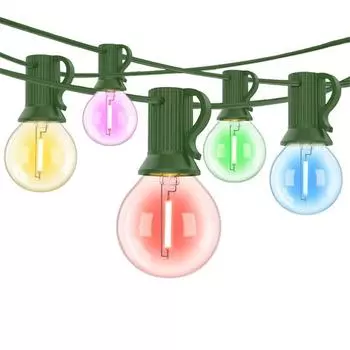 20M Festoon Multicolor G40 String Light Connectable Christmas Globe Fairy Light Outdoor Holiday Wedding Party Garland Light 220V EU UK AU Plug