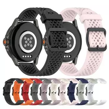 20MM 22MM Универсальный жидкий силиконовый ремешок для Huami amazfit GTS GTS2 GTS3 GTR2 GTR3 GTR4 дышащий ремешок с отверстиями для COROS PACE 2 3 20mm чёрный