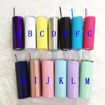 20oz Stainless Steel Skinny Tumbler Vacuum Insulated Double Wall Water Bottle With Straw Lid Travel Cup Gift For Hot Cold Drinks 20oz