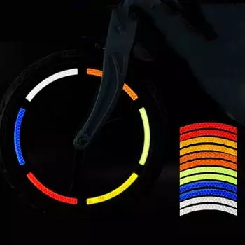 20PC Hot Wheel Hub Reflective Sticker Universal Fluorescence Luminous Stripe Tape Car Motorcycle Decals Night Driving Safety