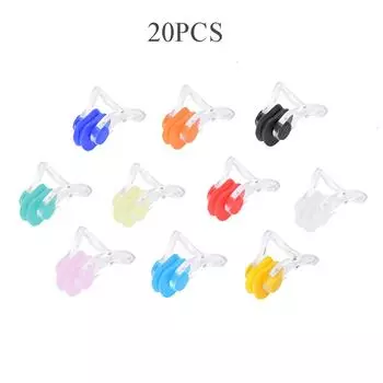 20 шт. 10 цветов силиконовый водонепроницаемый зажим для носа для плавания принадлежности для плавания для детей и