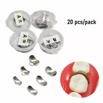20pcs/60pcs/120pcs Dental Matrix Sectional Contoured Matrices Matrix Bands Tofflemire Stuck dental lab material S/M/L 20 Pcs A Large