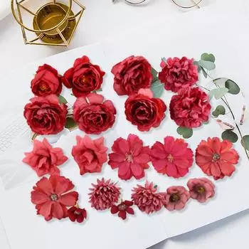20pcs Artificial Flowers Scrapbook Diy Gift Candy Box Wedding Garden Rose Arch Christmas Decorations for Home Fake Silk Rose 20PCS