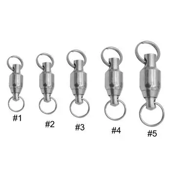 20pcs Ball Bearing Swivel Hooks High Strength Fishing Connector Rotating Saltwater Double Solid Rings Heavy Duty Terminal Tackle 3#