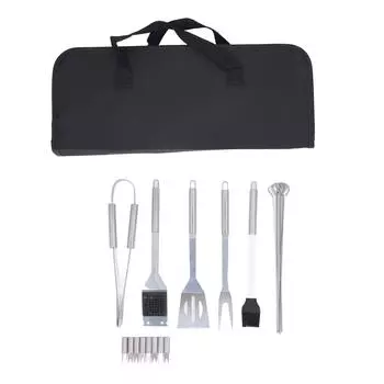 Набор инструментов для барбекю из 20 предметов, нержавеющая сталь, лопатка, вилка, щипцы, щетка, принадлежности для гриля с сумкой для хранения для O